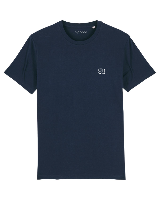 Tee-shirt Bleu Marine Graphique Pin