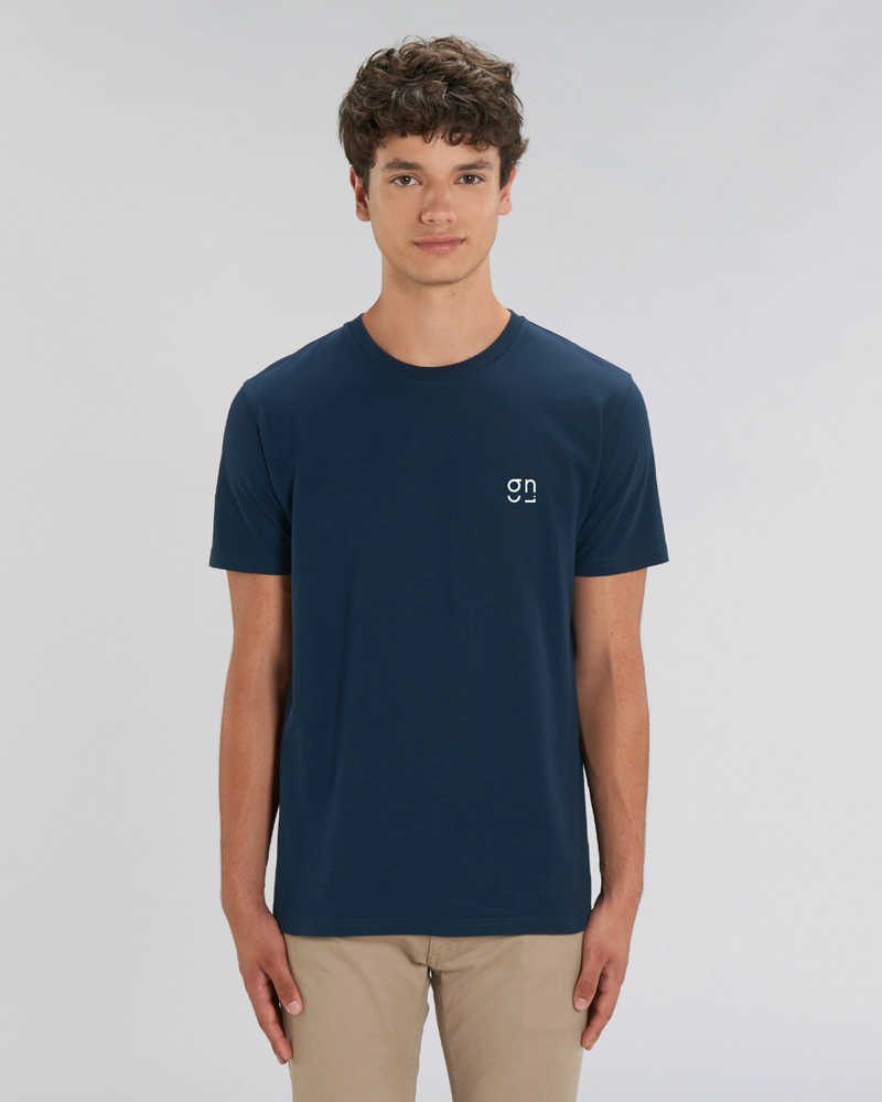 Tee-shirt basique brodé Bleu Marine